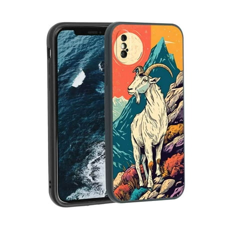 Mountain-Goat-96 phone case for iPhone X for Women Men Gifts,Mountain-Goat-96 Pattern Soft silicone Style Shockproof Case