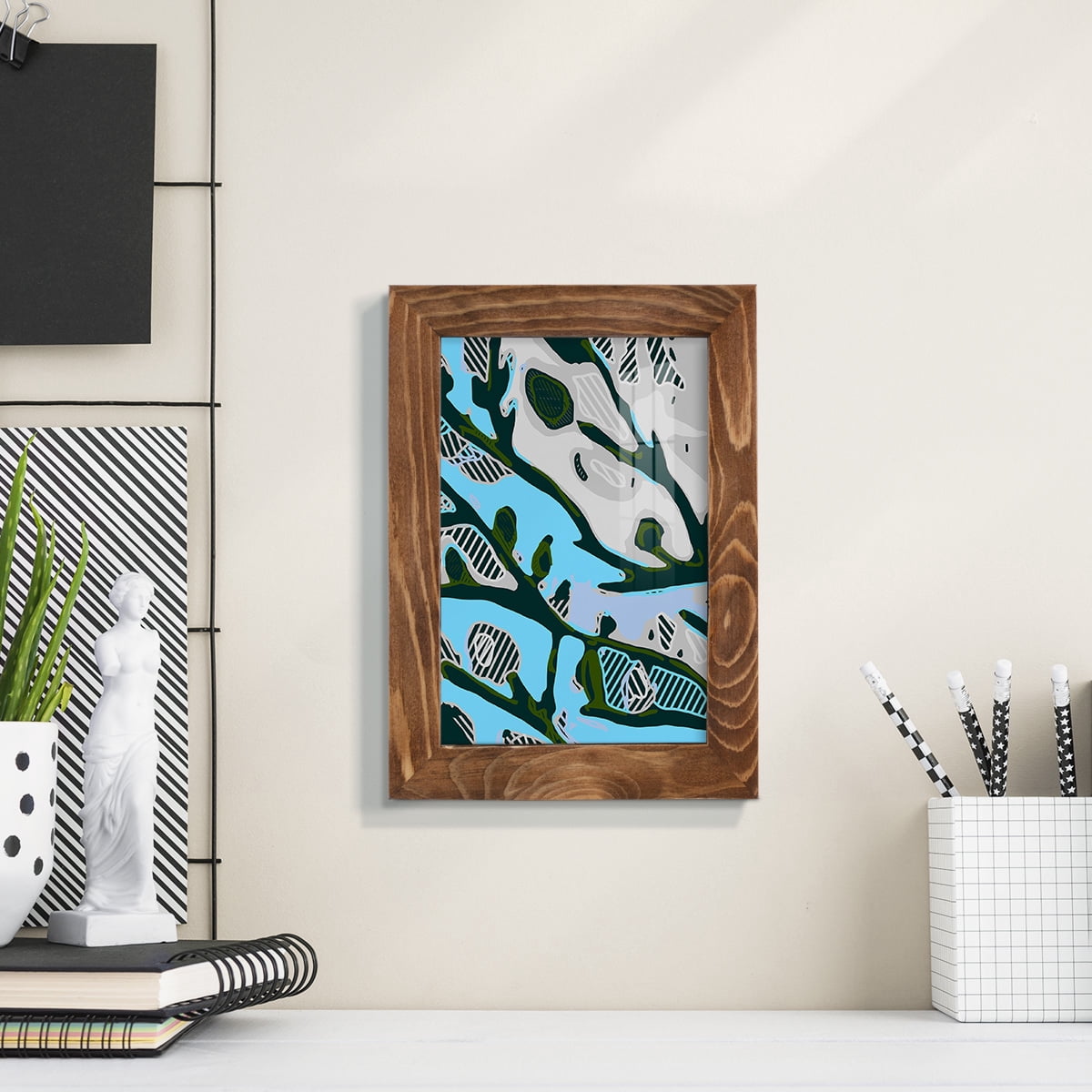 Abstract Tree Limbs I -Framed Print w/glass-Walnut