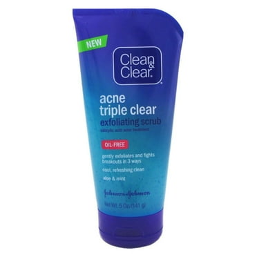 Clean & Clear Acne Exfoliating Cleanser Scrub 5oz Oil-Free (Pack of 3)