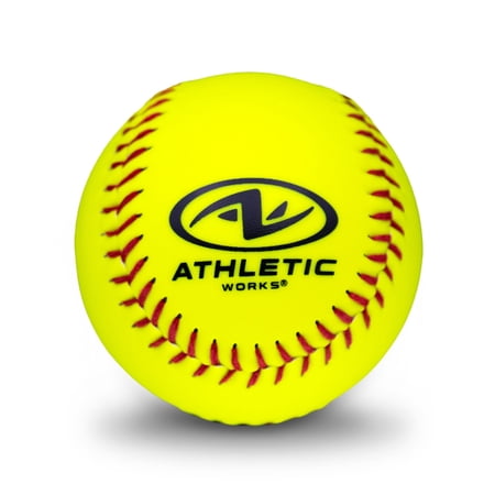 Athletic Works 12-inch Fastpitch Softball Bucket – 1 Dozen Leather Softballs in a Plastic Bucket
