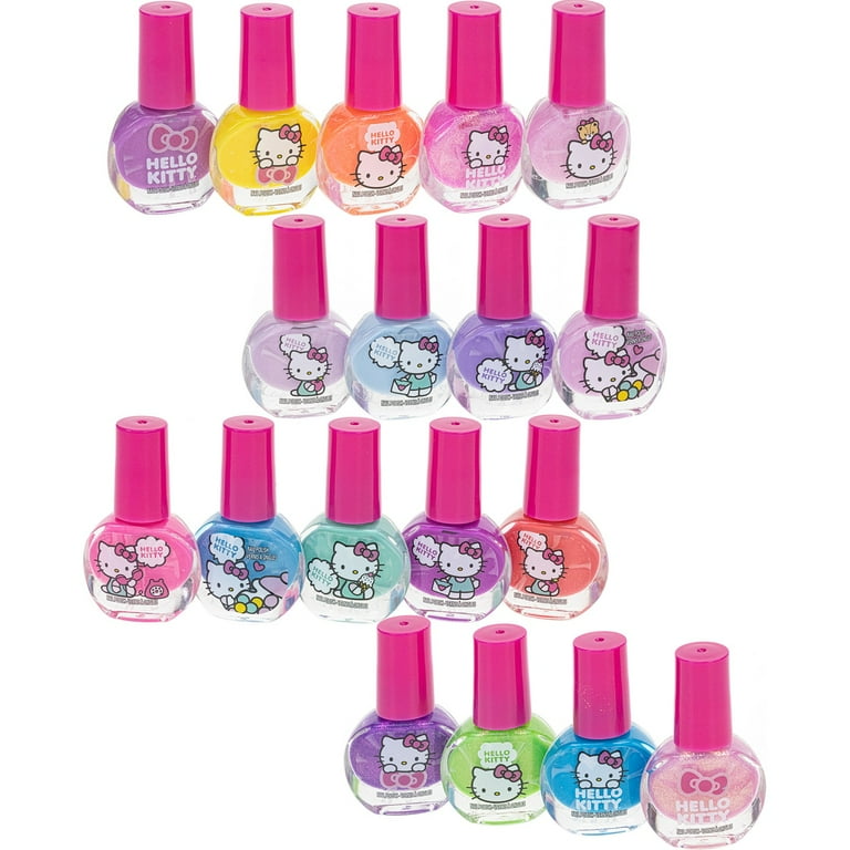 Hello Kitty Townley Girl Non Toxic Water Based Peel Off Nail Polish Set for Girls Ages 3