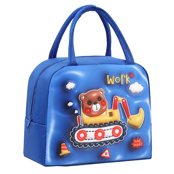 NIETEIN Lunch Bag Box Insulated Cooler Portable Reusable (Blue Bear)