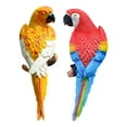 thumbnail image 4 of Vsenkes 2 Pieces Parrot Figurines Tree Ornaments Tree Decor Weatherproof Animal Lifelike Yellow Red, 4 of 9