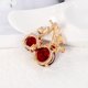 thumbnail image 2 of Broche para mujer de cristal rojo con forma de cereza, broche de abeja, broche de boda, ramillete de cereza, broche para mujer, vestido, bufanda, accesorio de ropa, joyería, regalo para novia y niña, 2 of 5