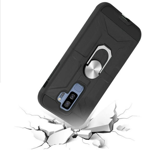 For Samsung Galaxy S9 Plus S9  Cases with Stand Kickstand Ring Holder [360° Rotating] Armor Dual Layer Fit Magnetic Car Mount Cover ,Xpm Phone Case [Black]