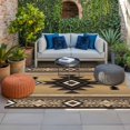 thumbnail image 2 of Brown Southwest Outdoor Rug for Patio/Deck/Porch, Non-Slip Large Area Rug 3 x 5 Ft, Boho Aztec Ethnic Abstract Geometric Indoor Outdoor Rugs Washable Area Rugs, Reversible Camping Rug Carpet Runner, 2 of 8