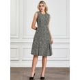 thumbnail image 2 of DARING DIVA A-Line Midi Round Neck Dress S Black Beige, 2 of 6