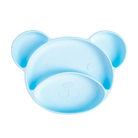 

Gneuro Children s Tableware Silicone Tableware Cartoon Bear Sucker Bowl Baby Tableware Set Supplementary Food Bowl Blue