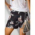 thumbnail image 3 of ZHAOCHENG Pantalones cortos casuales de algodón para mujer, con cordón ajustable, cintura elástica, pantalones cortos de verano, pantalones cortos ajustados XXL con flores, 3 of 3