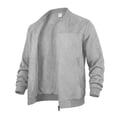 thumbnail image 5 of Rexolia Mens Cotton Jacket Lightweight Full Zip Windproof Stand Collar with Pockets Outdoor Hiking Fall Light Gray S, 5 of 7