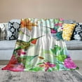 thumbnail image 2 of PRATYUS Watercolor Hummingbird Birds Flowers Throw Blanket Ultra Soft Warm All Season Decorative Blankets for Bed Chair Car Sofa Couch Bedroom 40x50in, 2 of 6