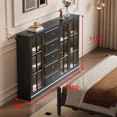 thumbnail image 1 of Cómoda, armario de almacenamiento, taquilla de pared negra retro con puerta, mesita de noche muy estrecha para dormitorio, 1 of 4