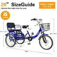 thumbnail image 6 of Adult Tricycle 7 Speed, 20 inch Folding Tricycle Three Wheel Bike for Women/Men/Seniors Bicycle, Wheel Bike for Shopping/Children load 450Ib（7Speed）, 6 of 6