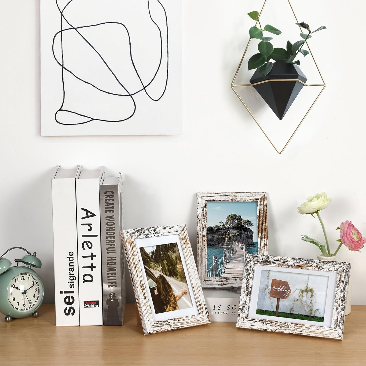 HOUSE DAY 8" x 10" Farmhouse Rustic Picture Frames, 6 Count Pack