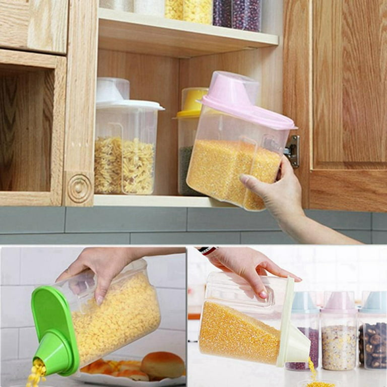 Small Airtight Cereal Dispenser 1.9L(64 Oz), Cereal Storage Containers with  Measuring Cup,Kitchen Dry Food Storage Keeper Bin