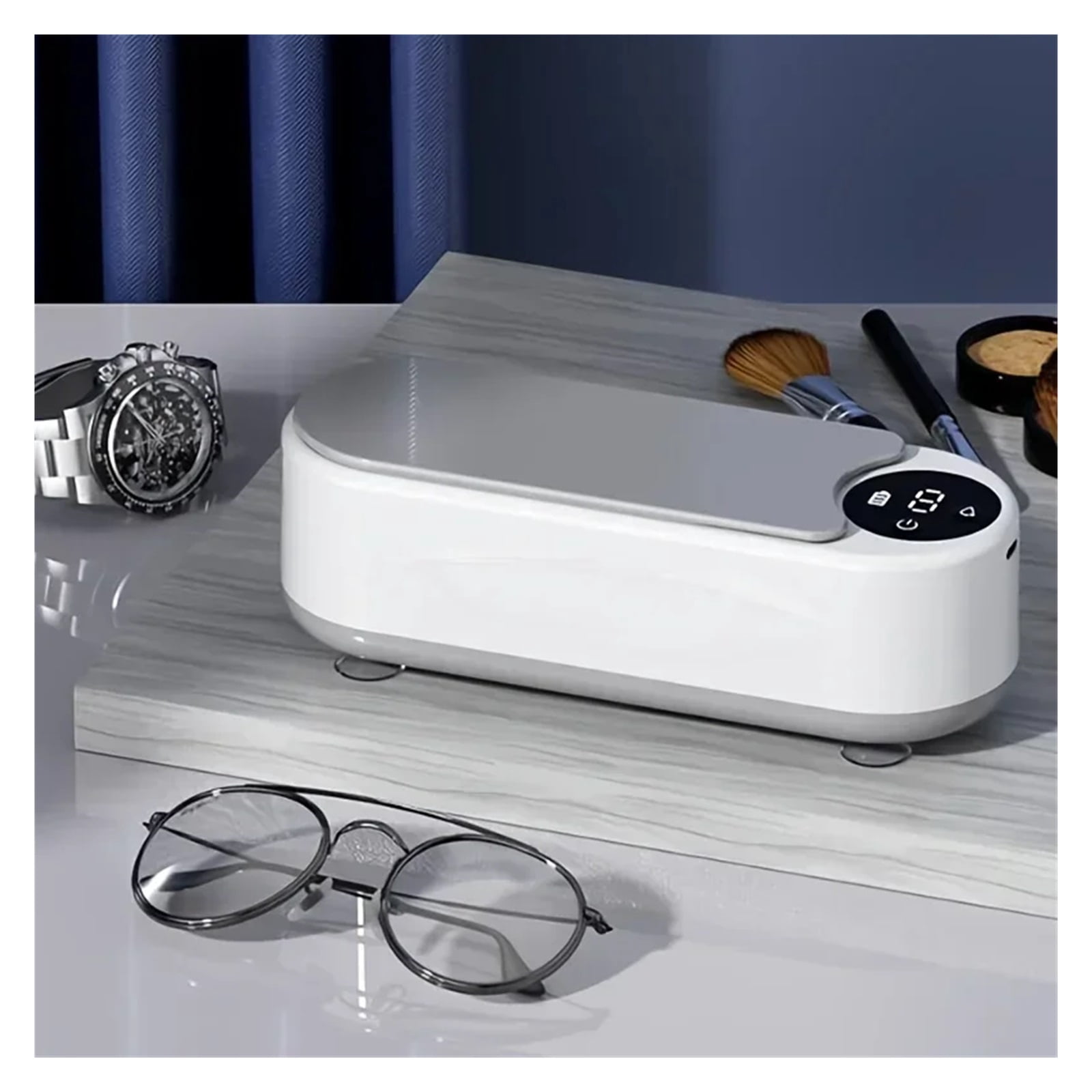 Multifunctional USB Charging Eyeglass Cleaner - 360° Ultrasonic Stereo Cleaning, Deep Cleans Glasses, Jewelry, Makeup Brushes