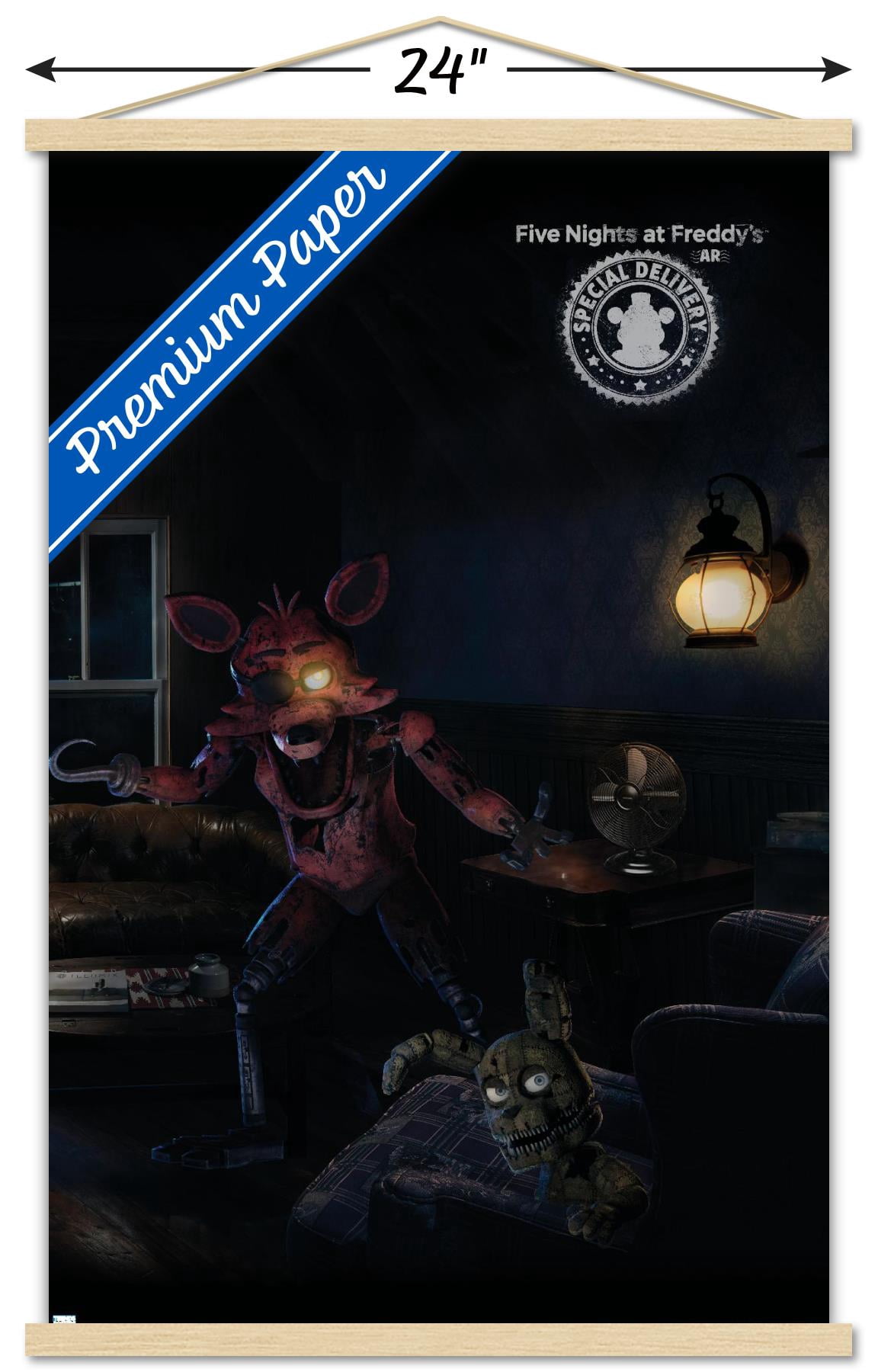 Five Nights at Freddy's: Special Delivery - Triptych 3 Wall Poster with Wooden Magnetic Frame, 22.375" x 34"
