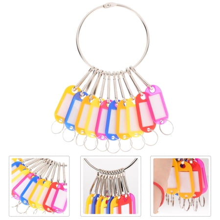 Amosfun 1Set Reusable Stainless Steel Key Labels with Assorted Colors for Home Key Identification