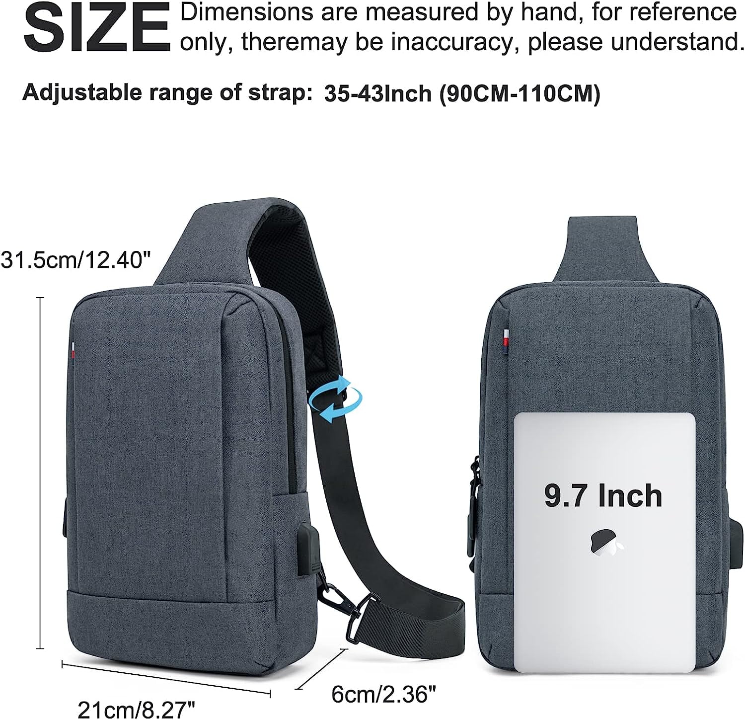Messenger Bag Sling Bag Crossbody Shoulder Bag for Men Women Travel Work Satchel Bags