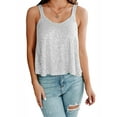 thumbnail image 1 of xiaxaixu T-Shirts à Manches Longues pour Femmes avec Paillettes, Sans Manches, Col Rond, 1 of 6