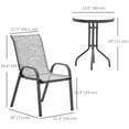 thumbnail image 3 of Outsunny Outdoor Bistro Set Small Patio Set w/ Stackable Chairs, Grey, 3 of 10