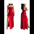 thumbnail image 3 of Vestido Elegante de Noche para Mujer, Sin Mangas, con Hombros Descubiertos, Ajustado, y Formal para Fiesta. Rojo M, 3 of 7