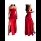 thumbnail image 3 of Vestido Elegante de Noche para Mujer, Sin Mangas, con Hombros Descubiertos, Ajustado, y Formal para Fiesta. Rojo M, 3 of 7