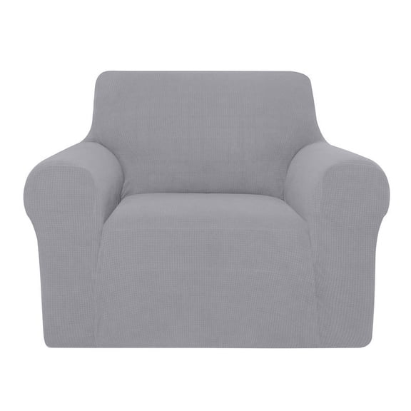 Utopia Alley Stretch Chair Sofa Slipcover, 1 Seater Couch Sofa Cover Furniture Protector Soft with Non Slip Foam and Elastic Bottom for Kids and Pets, Stretch Jacquard Sofa Slipcover (Chair, Grey)