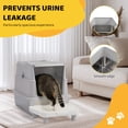 thumbnail image 6 of ZephyPaws tainless Steel Litter Box，with Lid High Wall Sides Enclosure, Non-Sticky, Anti-Leakage, Easy Cleaning, with Cat Mat & Metal Scoop, Easy to Clean, 6 of 7