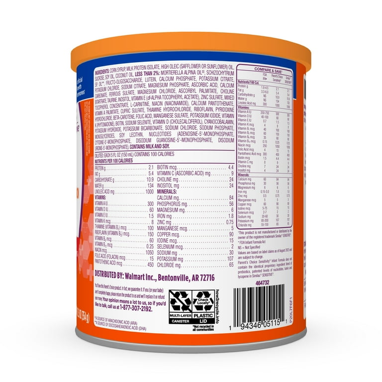 Walmart brand cheap sensitive formula
