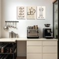thumbnail image 2 of Hieng 3 Pieces Coffee Wall Art Coffee Bean and Pot Pictures Vintage Bread Food Canvas Prints Cafe Sign Paintings for Kitchen Decor Unframed, 2 of 6