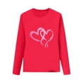 thumbnail image 2 of Girls Red Long Sleeve Top with Heart Graphic - Soft Stretch Crewneck Shirt for Kids to Big Kid (2-14 Years),Size 13-14 T, 2 of 6