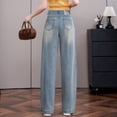 thumbnail image 6 of 2026 Summer New Style Women's Loose Light Blue Denim Jeans Fashion Wide-Leg Pants, 6 of 12
