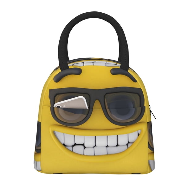 Balery Smiling With Sunglasses Bolsa de Almuerzo para Mujeres, Caja de Almuerzo, Bolsa de Almuerzo Pequeña Impermeable, Tote de Almuerzo Reutilizable con Gran Capacidad