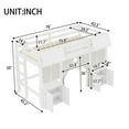 thumbnail image 2 of Bellemave Low Loft Bed with Storage Cabinet, Twin Size Loft Bed with Curtain and Bookcase,Wood Loft Under-Bed with Play Space (White）, 2 of 8