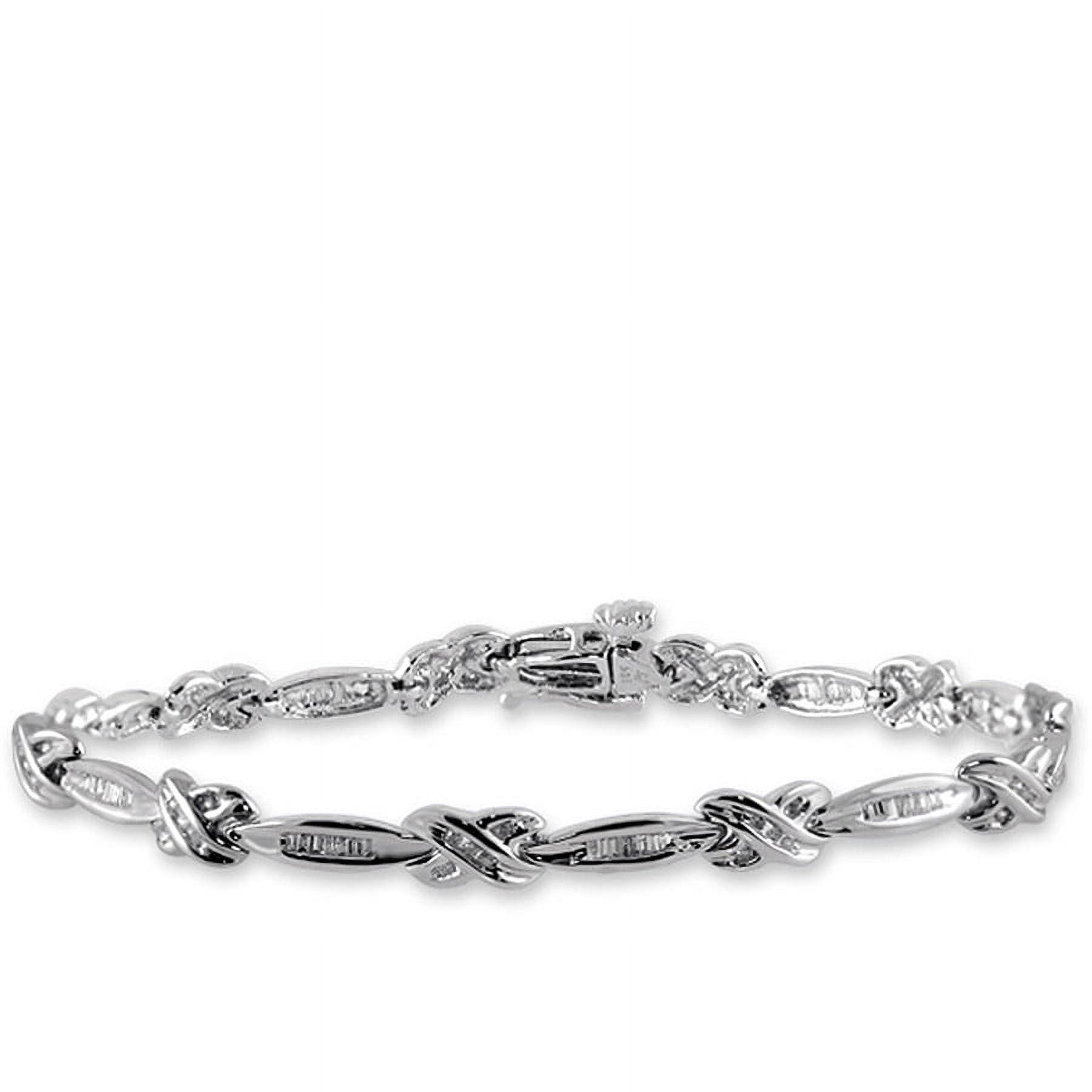 1.00 Carat T.W. White Diamond Sterling Silver Bracelet