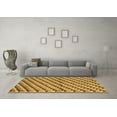 thumbnail image 3 of Ahgly Company Indoor Round Checkered Brown Modern Area Rugs, 5' Round, 3 of 4