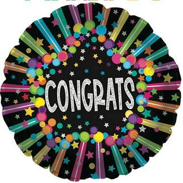 STICK BALLOON CONGRATS COLOR BURST