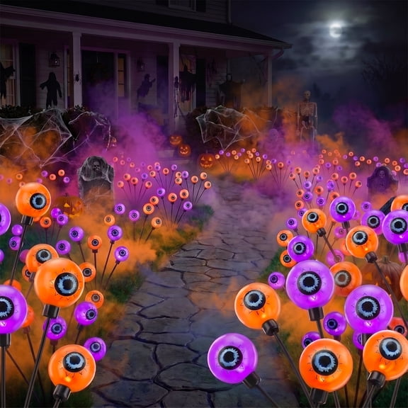 Yinghao 6 Pack Solar Swaying Eyeball Lights Total 36 LED Waterproof Halloween Decoration for Yard, Garden, Path, Bush, Driveway, 2 Lighting Mode