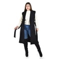 thumbnail image 4 of Chaleco largo con cinto Roman Fashion /Tallas Extras, 3018 (Negro) negro 40, 4 of 6