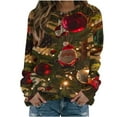 thumbnail image 2 of WXLWZYWL Womens Christmas Sweatshirts Cute Xmas Ugly 3D Graphic Print Sweaters Oversized Long Sleeve Round Neck Pullover Tops, 2 of 4