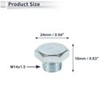 thumbnail image 6 of Unique Bargains 1 Set Universal Oil Drain Plug Anti Leakage 0.63" Height Oil Pan Drain Bolt Screw Thread Repair with Gasket Silver Tone Aluminum M14x1.5, 6 of 7