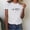 White, variant on ALLLIST Crew Neck Womens Tops Short Sleeve Holiday T-Shirts Green Electrocardiogram Trendy Shirts for Women