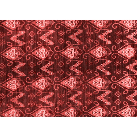 Ahgly Company Indoor Rectangle Abstract Red Modern Area Rugs, 3' x 5'
