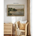 thumbnail image 5 of Drsoum Large Vintage Landscape 24x36in Brown Framed Mountain River Decor Bathroom Office Hallway Decor, 5 of 6
