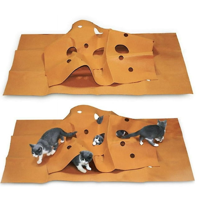 Tapis de Jeu Interactif pour Animaux, Tapis d'Activité Respirant Résistant aux Rayures pour Chat et Chien, Design Unique de Pétale, Feutre Doux et Épais pour Roulement Libre, Entraînement