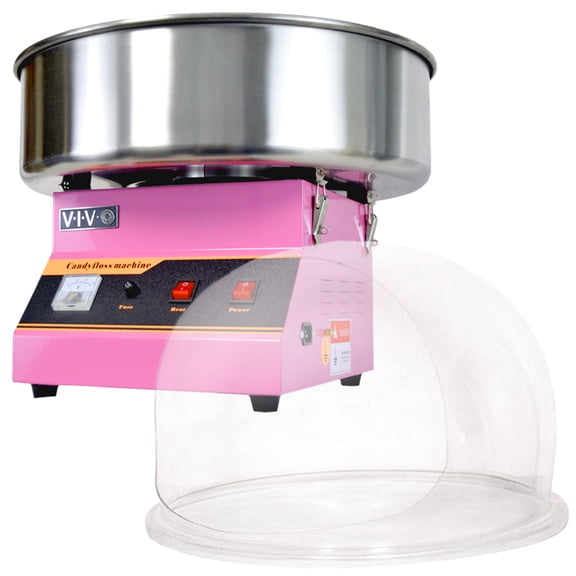 VIVO Pink Electric Commercial Cotton Candy Machine Floss Maker w/ Bubble Shield