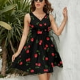 thumbnail image 3 of Cherry Sleeveless Dress Women Summer Evening Dresses Ladies Sundress, 3 of 7