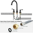 thumbnail image 4 of PARLOS High Arc 2-Handle Widespread Roman Tub Faucet with Valve & Faucet Supply Lines, Matte Black, 4 of 10