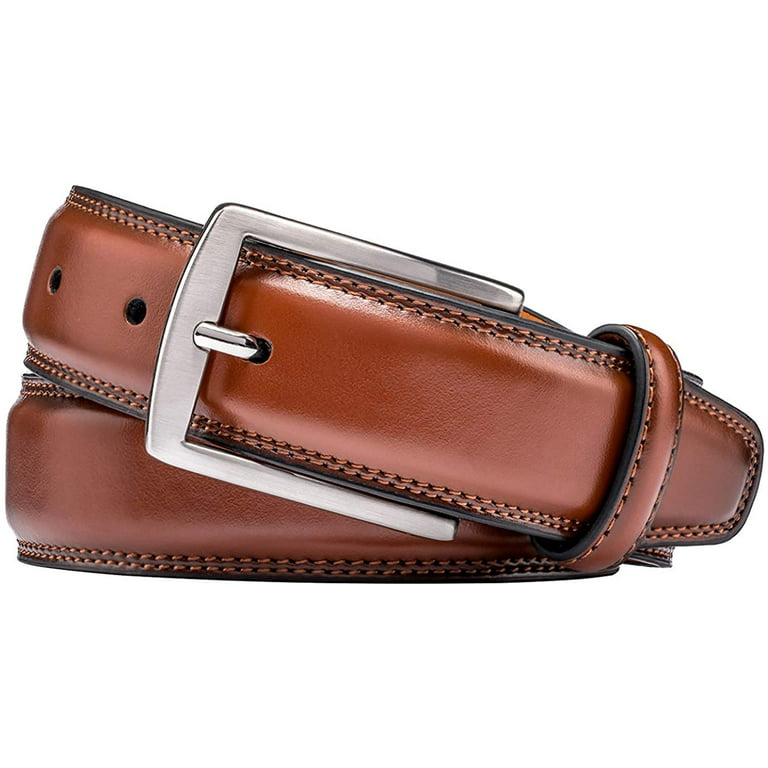 Men's Genuine Leather Dress Belt with Classic Fashion Design for